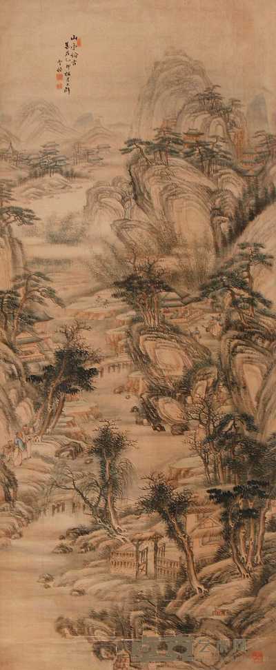 王云舫 乙卯（1915年）作 山水 镜心 167×68cm